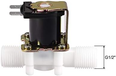 UXCELL AC24V G1/2 Válvula solenóide elétrica de água plástica Normalmente fechada N/C Pressão Chave