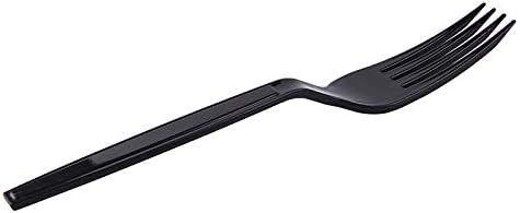 Laojbaba Plástico Fork descartável Forks Individualmente Packaged Blacks de 7 polegadas de 7 polegadas