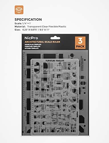 Ferramentas de desenho arquitetônico da Nicpro, 3 modelos de PCS para cozinha de móveis de plano da casa, edifício,