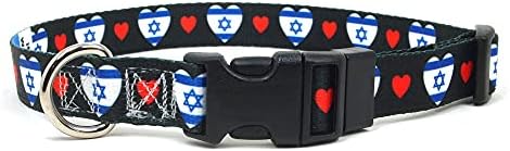 Colarinho de cachorro | Eu amo Israel | Corações | Ótimo para férias nacionais, eventos especiais, festivais,