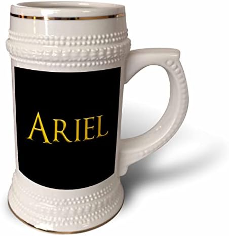 3drose Ariel Popular Baby Boy Nome na América. Amarelo em preto. - 22 onças de caneca