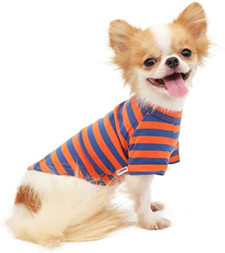 Lophipetas de camiseta de camiseta de cachorro listrada de algodão respirável para cães pequenos