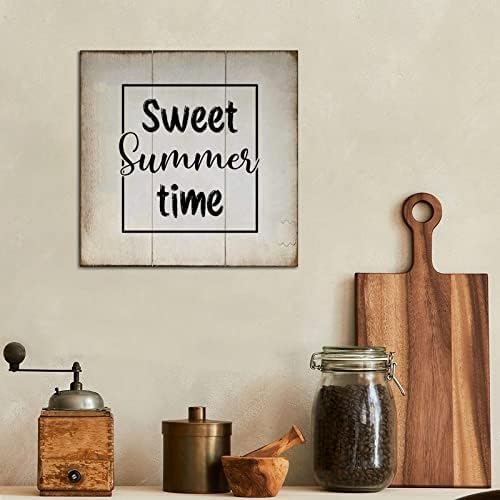 Littlegrove Seeds Sweet Summer Time Time Wood Signo de madeira Decorações motivacionais de parede
