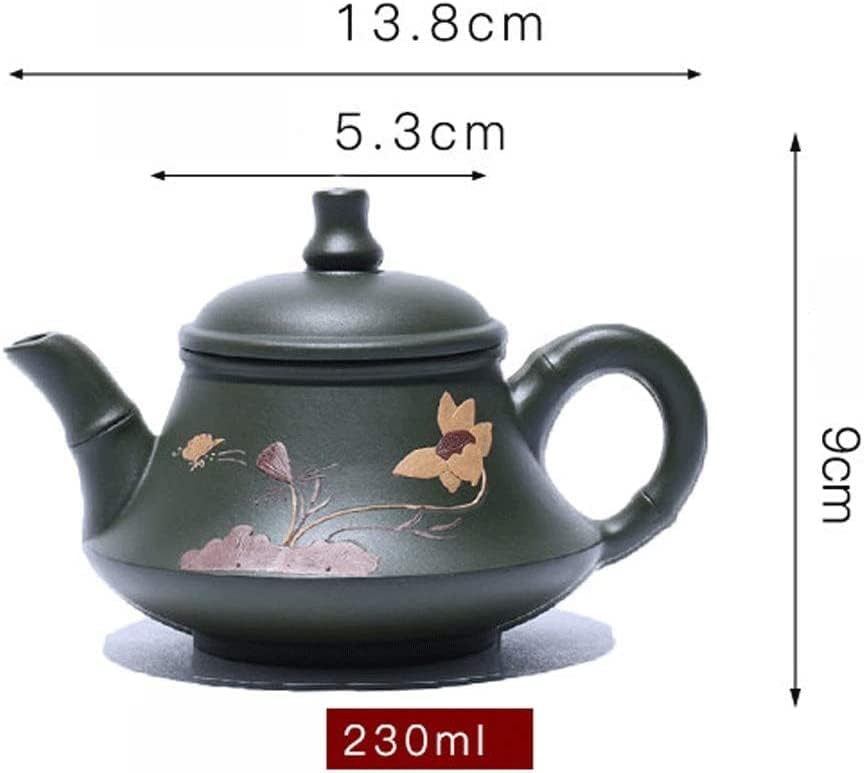Pote de chá de argila roxa Ponto de lótus pintado à mão Família de lótus use