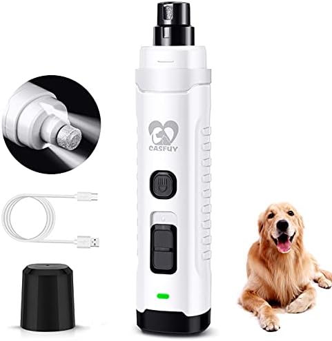 Moedor de unhas de cachorro casfuy com 2 luz LED para cães pequenos médios grandes - 3x mais poderosos