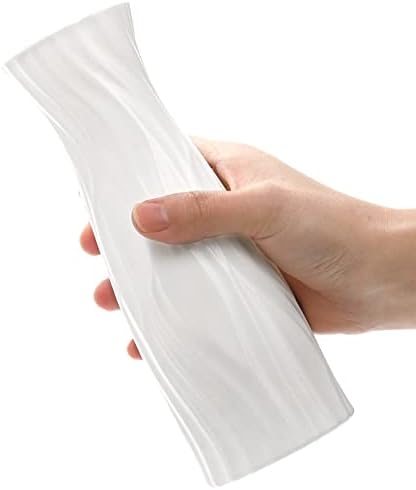 Vaso de flor de plástico composto de pacote de 10 pacote, branco pequeno e alto