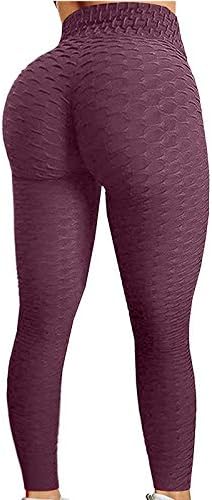 Calças de ioga para mulheres de cintura alta elástica elástica barriga de barriga Botcut Leggings Honeycomb