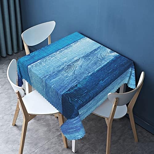 Toca de mesa quadrada de padrão azul marinho de zucrcffy, 40x40 polegadas, manchas resistentes à tampa de