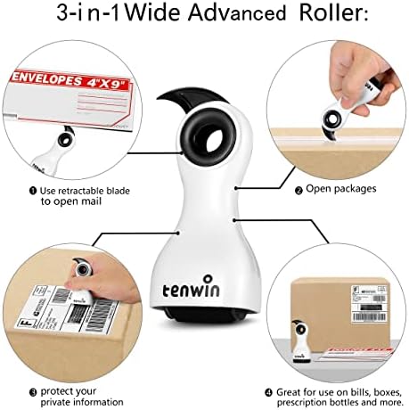 2-em 1 Roller Stamper para identificação Privacidade e proteção com abridor de caixa/caixa embutida,