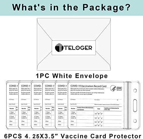 Titular do cartão de cartão de vacina titular do cartão de visita 4 .25x 3,5 Protetor de cartão