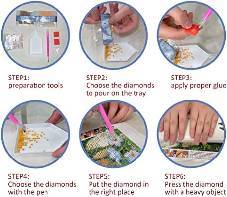 Kits de pintura de diamante para adultos ， DIY 5D Diamond Art com acessórios completos de ferramentas ， Presente