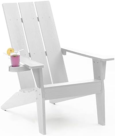 MIMU MODERN Adirondack Chair Resistente ao clima com porta -copos Cadeiras de fogueira de grandes