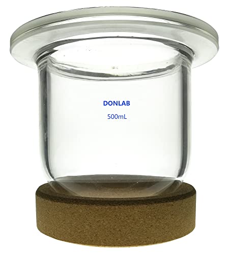 Donlab rea-0065 500ml Reação de fundo redonda cilíndrica reação Kettle Balão com grampo e tampa, 3-dequela