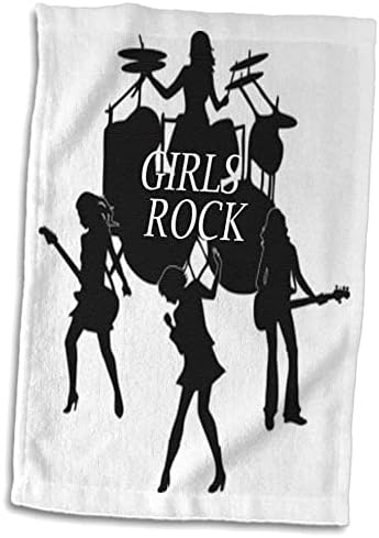 Música Florene 3drose - Silhouette Girls Band With Girls Rock in White - Toalhas