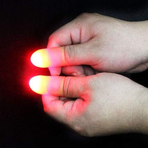 Sumag Magic Red Light Up Phumb Dicas de dedo Truques de mágica de dedo Fake com LED Light Magic for Party