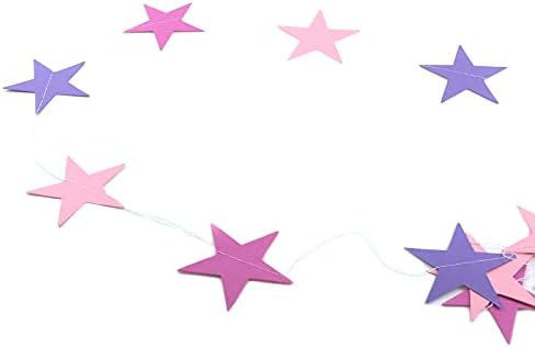 MY MOLONEY STAR Bunting Garland Pink e Purple Twinkle Star Hanging Garland Birthday Party Decorações