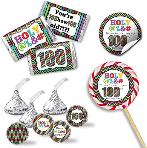 Holy @% 100th Birthday Party Sticker Bundle Kit - 429 peças !!! Inclui adesivos de 60 2 para favores