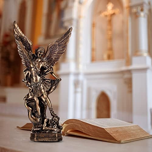 XIYOUQI 12,4 polegadas St. Michael estátua, estátua de San Miguel Arcangel, Arcanjo Michael estátua,