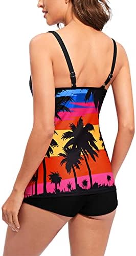 Biquíni de impressão tropical de 3 peças feminina define renda up halter biquíni maiô com saia de praia