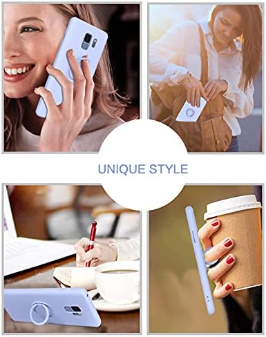 Caixa Kangya Samsung Galaxy S9, silicone líquido fino | Kickstand com suporte de anel de 360 ​​° |