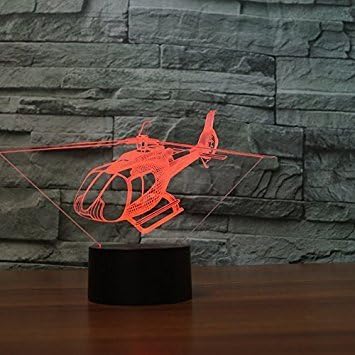 Jinnwell 3D Plano Aeronave Night Luz 7 Alteração de cor Led mesa Lâmpada de mesa de acrílico ABS FLAS BASE USB