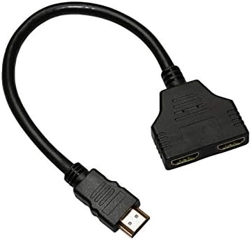 Splitter HDMI 1 em 2 Out, divisor HDMI para monitores duplos, masculino 1080p para o cabo de adaptador