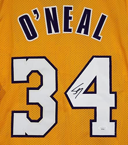 Shaquille O'Neal Los Angeles Lakers assinou Amarelo Autografado 34 Jersey Custom JSA COA