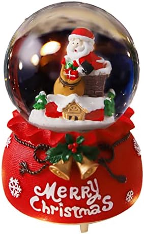 Caixa de música de Natal, globo de neve de Natal musical, Bola de Crystal Glitter para o Natal e Ano