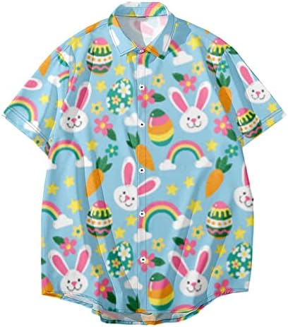 Feliz camisa da Páscoa para homens 2023, camisa de páscoa de páscoa os ovos de páscoa ovos de botão