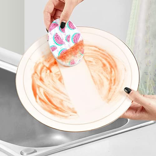 3pcs Esponja esponjas de aquarela listrada de melancia de prato pop-up esponja para limpeza de cozinha banheiro