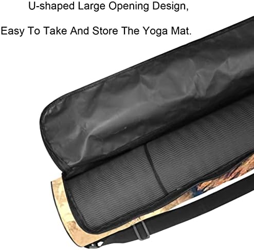 Highland Cow Gunflower Yoga Mat Bags Full-Zip Yoga Carry Bag for Mulher Men, Exercício de ioga