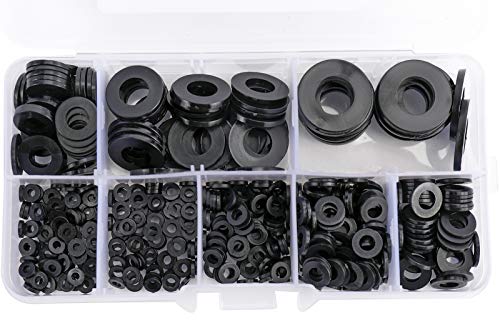 Toolly 550pcs 8 tamanhos Kit de sortimento de nylon preto - m2 m2.5 m3 m5 m5 m8 m8 m10