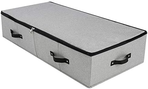 AMJ grande caixa de armazenamento resistente com tampa zip, placa plástica rígida e rígida dentro, alças por todos