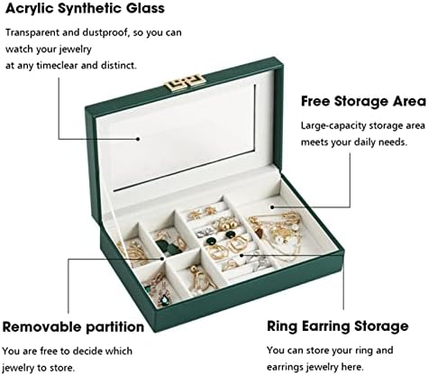 Caixa de armazenamento de jóias de lesões Organizador de jóias transparentes Organizador de luxo Caso