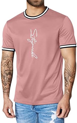 Camisas gráficas masculinas Camisetas de manga curta Camisas estéticas de pescoço redondo de ajuste atlético