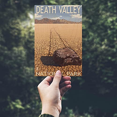 Parque Nacional do Vale da Morte, Califórnia, Rochas em movimento Sinal de parede de madeira de bétula