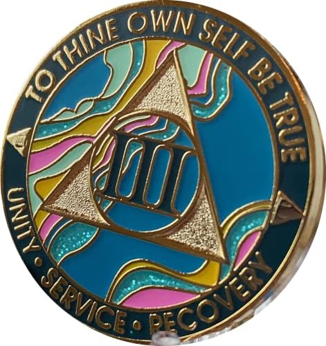 3 anos aa medalhão elegante mármore tahiti azul azul e rosa chip com ouro