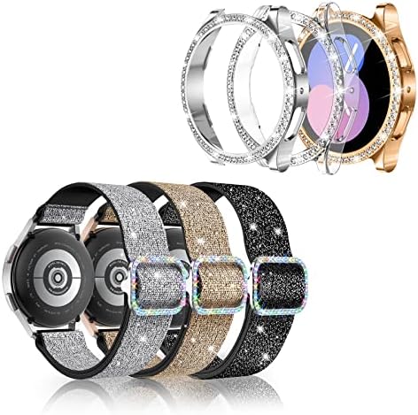 Letóides 3 Pacote para Samsung Galaxy Watch 5 Pro 45mm Case [sem protetor de tela], Bling Crystal Diamond Watch