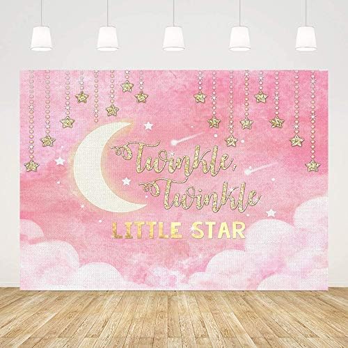 Mehofond brilha brilho pequena estrela bebê chá de bebê rosa decoração pano de pano de fundo para meninas fotografia