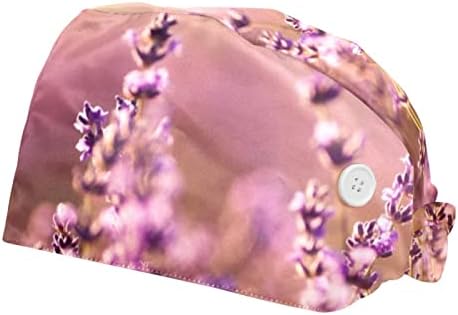 Deyya Lavender Working Cap com Button and SweatBand, Bandagem elástica ajustável Chapéus para mulheres