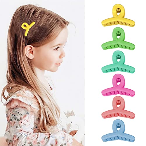 Mini clipes de garra de cabelo para meninas, 6 pacote de clipes de cabelo para crianças, pequenos