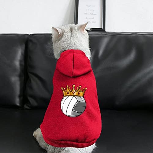 Rei de roupas de cão de vôlei Capuzes de estimação de inverno moletons macios e quentes para cães para