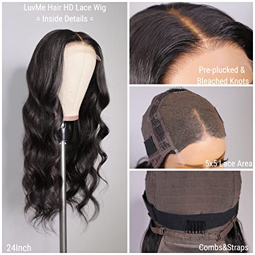 Luvme Hair HD Lace Front Wigs Human Hair Body Wave 5x5 Lace Closrue peruca pré -arrancada perucas