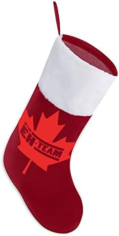 Canadian Maple Leaf Eh Team Christmas Meking Socks Socks Impressão Decorações de lareira da