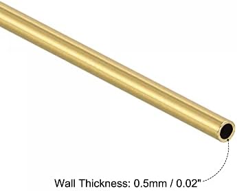 tubo redondo de latão de uxcell 3,5 mm od 0,5 mm de espessura da parede de 100 mm de comprimento de tubo 2 pcs
