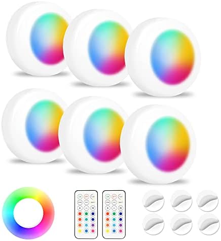 Luzes de disco werfer com remoto, luzes de abóbora 6pcs de abóbora Luzes LEDs de colorido Operado