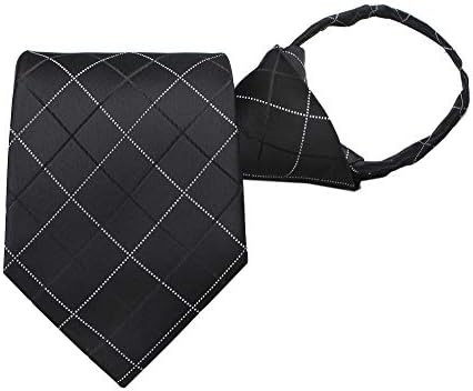 Mens zíper pré-amarrado tie byber business wedding sólida gravata listrada gravura vários design