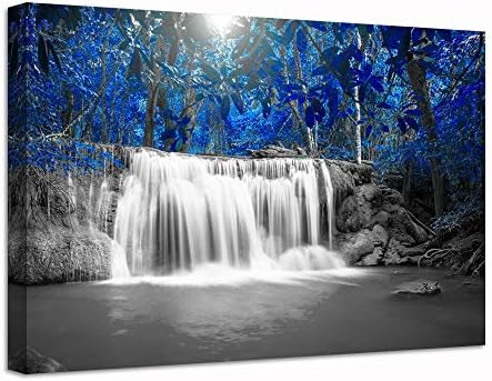 Nachic Wall Forest Pictures Prinha Prinha Principal Black e Brancos Cachoeira Azul paisagem Pintura foto