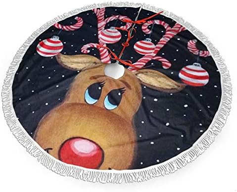 Salia estrelada de árvore de Natal de Natal, manta de saia de árvore de Natal com borla para a decoração