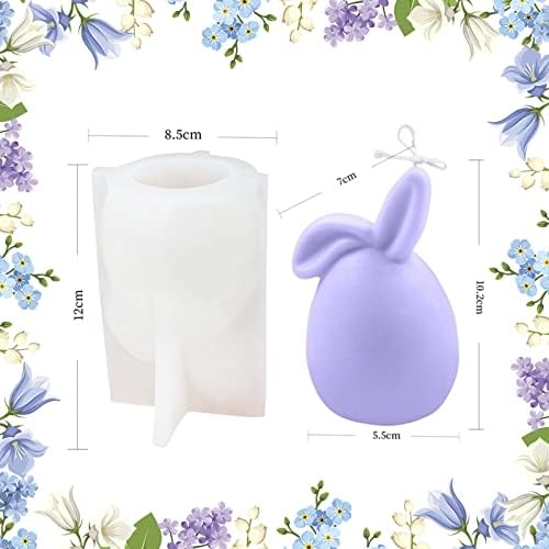 Lizhoumil 3D Silicone Rabbit Mold, 2pack Day de páscoa Bunny Sopa Soop Moldes de coelhos molde de vela de